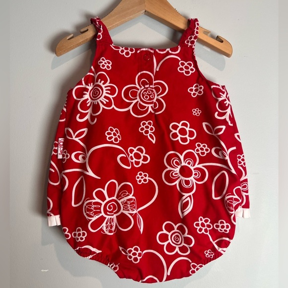 Carter’s Red & White Floral AOP Bubble Romper Summer 6M Baby Girl - Picture 2 of 4